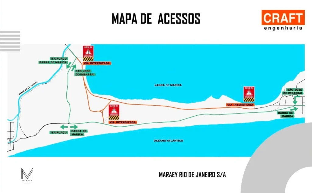 Obras do MARAEY alteram trânsito na Restinga de Maricá; veja rota alternativa